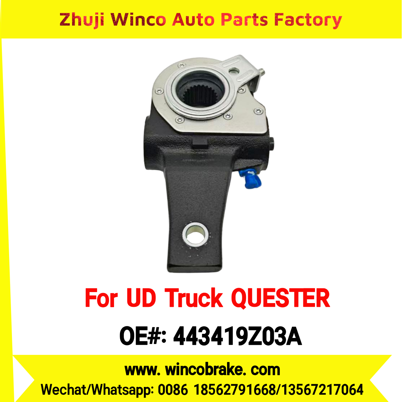 Winco OEM 443419Z03A Automatic Slack Adjuster for Suit to NISSAN UD QUESTER to Southeast Asia Market Rear 24 Teeth