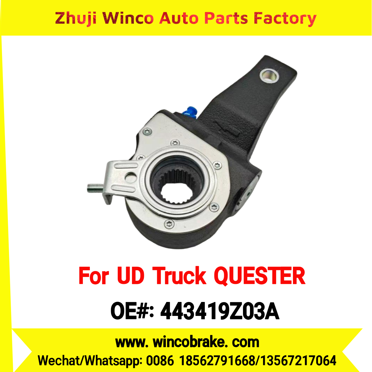 Winco OEM 443419Z03A Automatic Slack Adjuster for Suit to NISSAN UD QUESTER to Southeast Asia Market Rear 24 Teeth