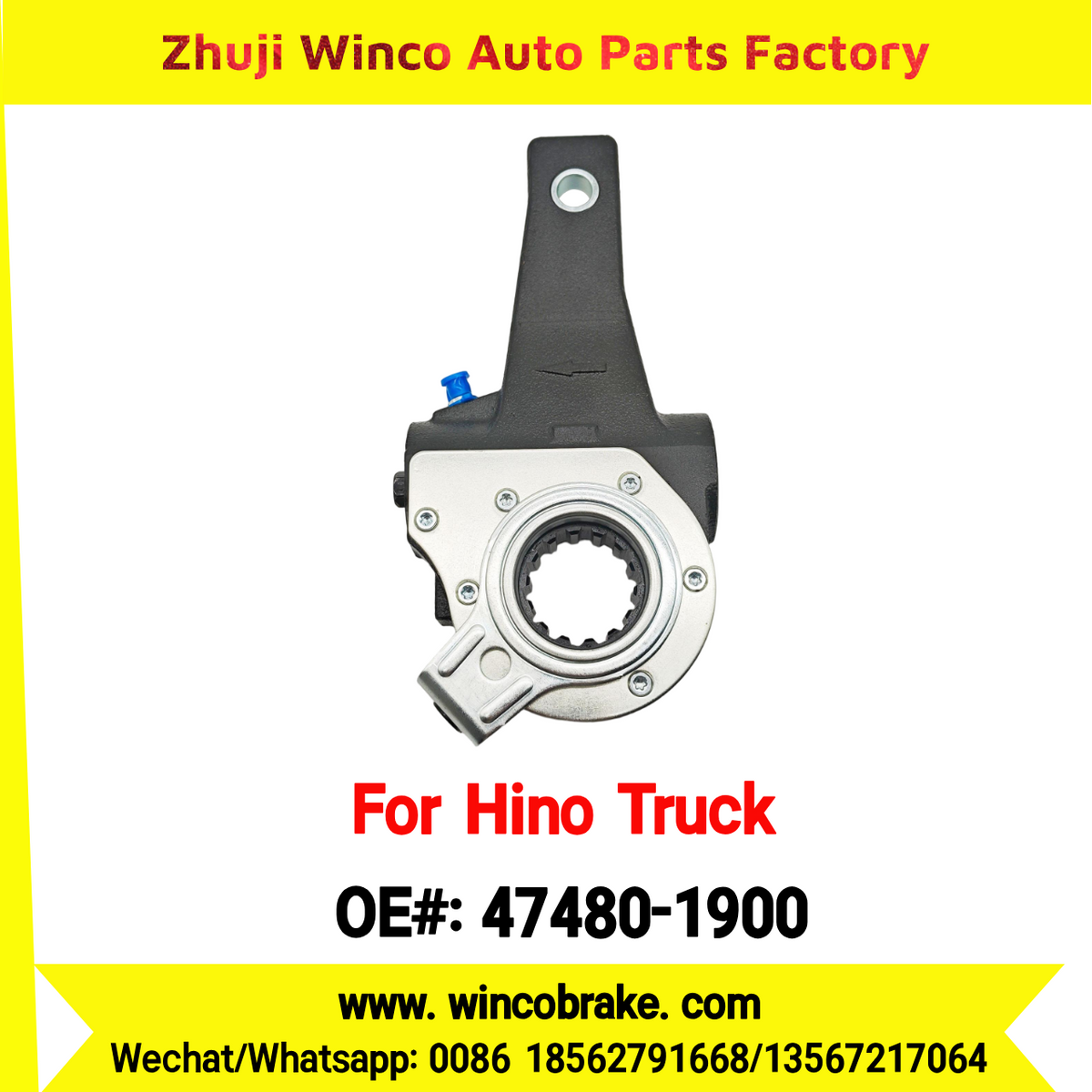 Winco OEM 47480-1900 Automatic Slack Adjuster Suit to Japanese HINO Truck 700 Series 14 Teeth Spare Parts To Replace Haldex Slack Adjuster Hino 700