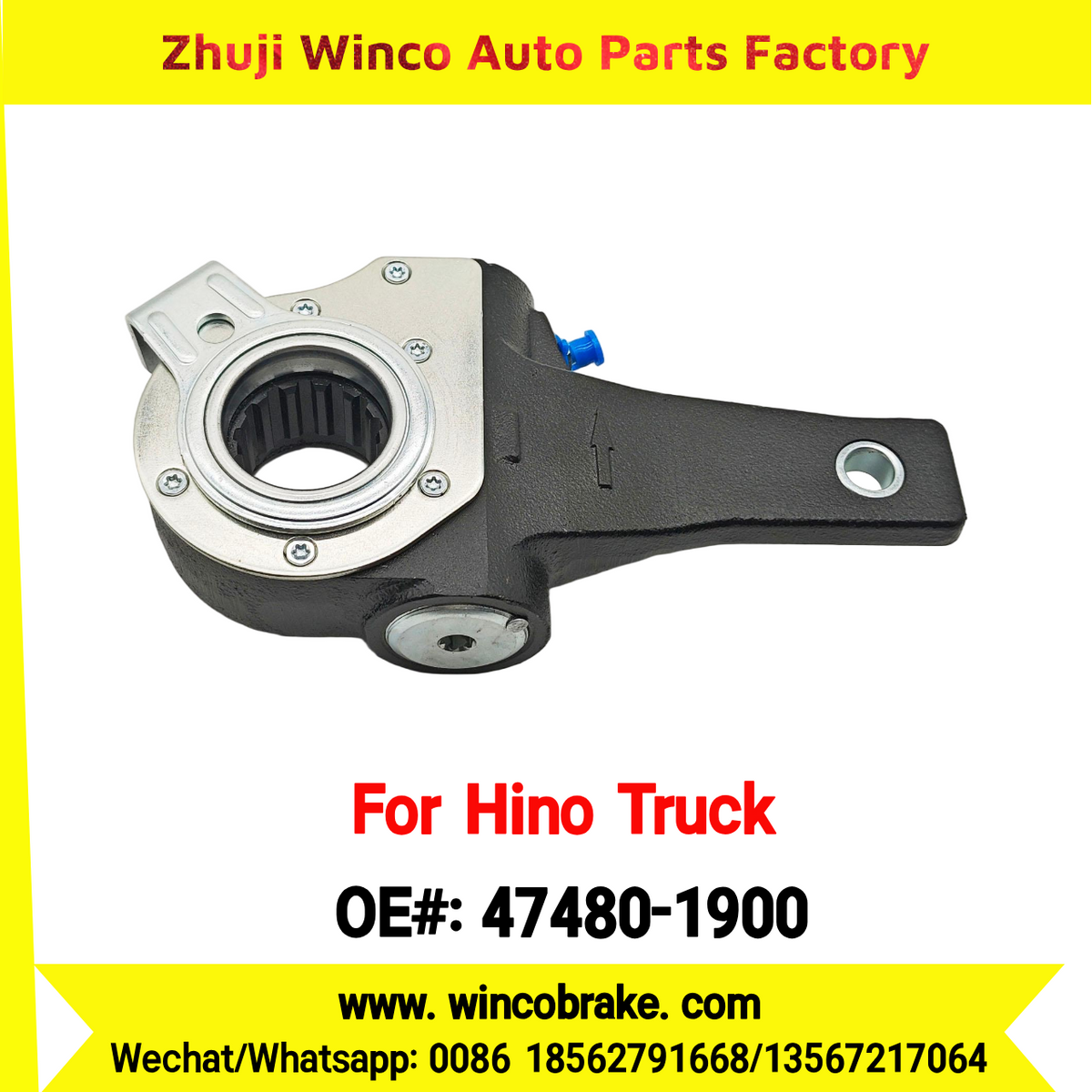 Winco OEM 47480-1900 Automatic Slack Adjuster Suit to Japanese HINO Truck 700 Series 14 Teeth Spare Parts To Replace Haldex Slack Adjuster Hino 700