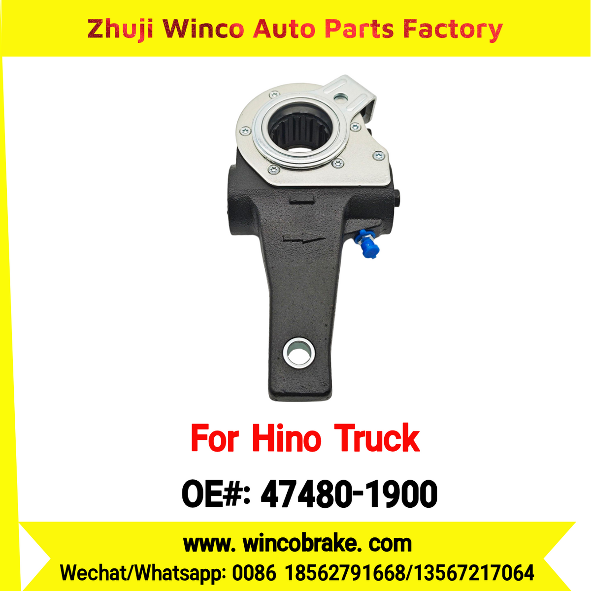 Winco OEM 47480-1900 Automatic Slack Adjuster Suit to Japanese HINO Truck 700 Series 14 Teeth Spare Parts To Replace Haldex Slack Adjuster Hino 700
