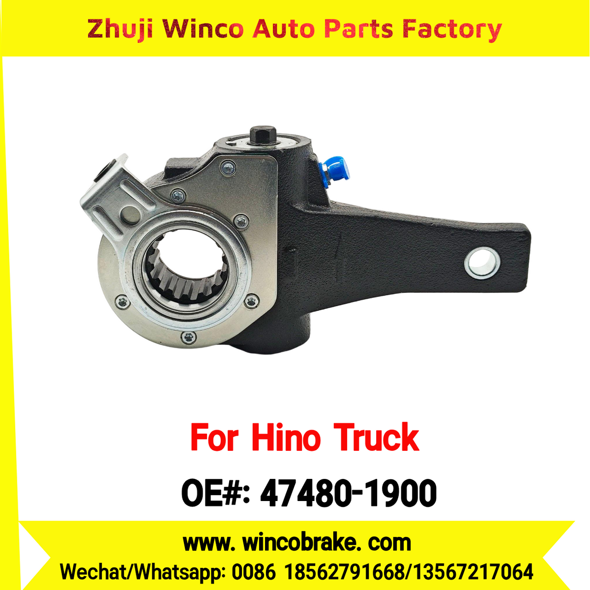 Winco OEM 47480-1900 Automatic Slack Adjuster Suit to Japanese HINO Truck 700 Series 14 Teeth Spare Parts To Replace Haldex Slack Adjuster Hino 700