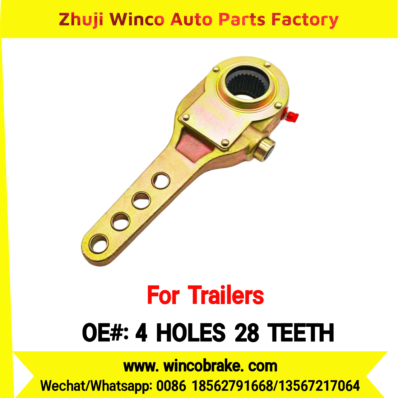 Winco OEM 4 HOLES 28 TEETH Manual Slack Adjuster for Suit to TRAILERS 4 Holes 28 Teeth SPARE PARTS