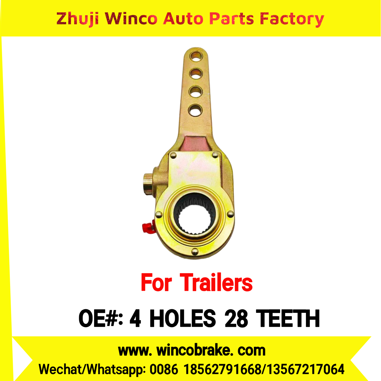 Winco OEM 4 HOLES 28 TEETH Manual Slack Adjuster for Suit to TRAILERS 4 Holes 28 Teeth SPARE PARTS
