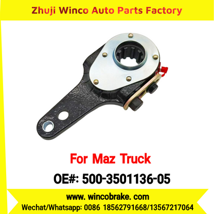 Winco OEM 500-3501136-05 Manual Slack Adjuster for MAZ Trucks узкий зуб прямой МАЗ, КрАЗ Replaces Russian Heavy Duty 2 Holes 10 Teeth