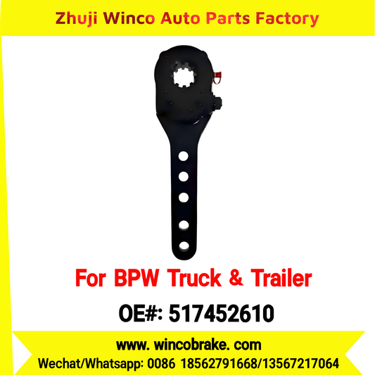 Winco OEM 517452610 Manual Brake Slack Adjuster for BPW Axle 0517452610 Replace Haldex 100001721 Forging Body 5 Holes 10 Teeth