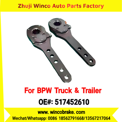 Winco OEM 517452610 Manual Brake Slack Adjuster for BPW Axle 0517452610 Replace Haldex 100001721 Forging Body 5 Holes 10 Teeth