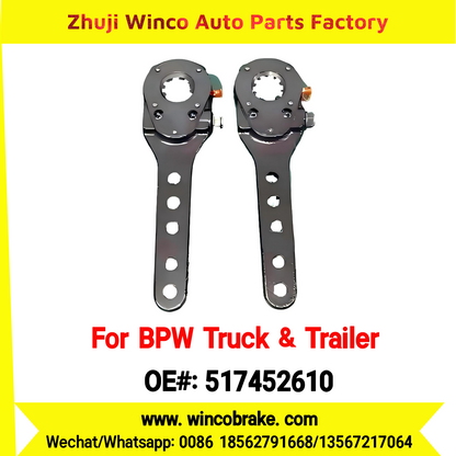 Winco OEM 517452610 Manual Brake Slack Adjuster for BPW Axle 0517452610 Replace Haldex 100001721 Forging Body 5 Holes 10 Teeth
