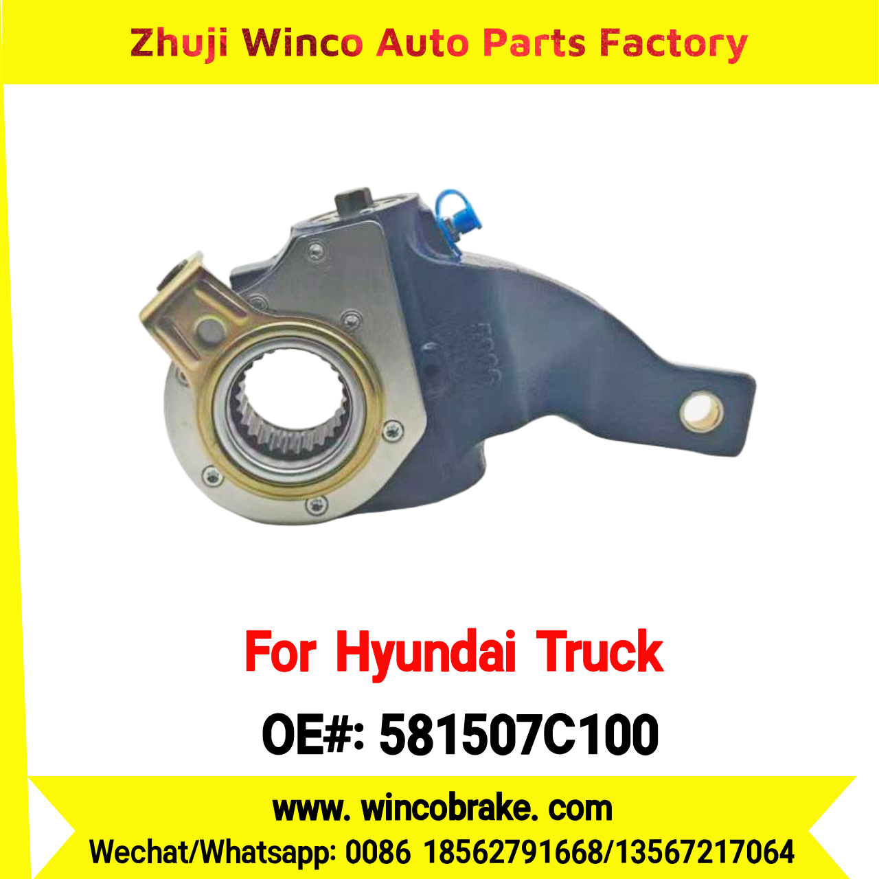 Winco OEM 581507C100 Automatic Slack Adjuster for Suit to Korea HYUNDAI TRUCKS 25 Teeth to Southeast Asia Market to Replace Haldex