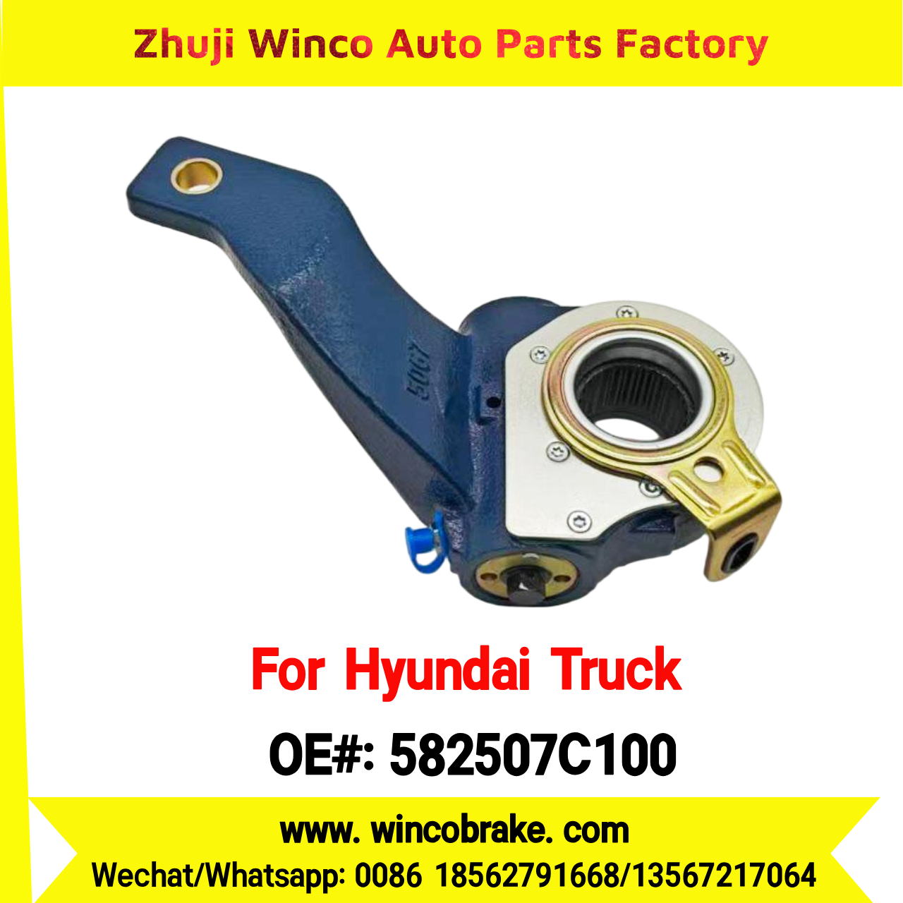 Winco OEM 582507C100 Automatic Slack Adjuster for Suit to Korea HYUNDAI TRUCKS HD270/HD370 25 Teeth to Southeast Asia Market to Replace Haldex