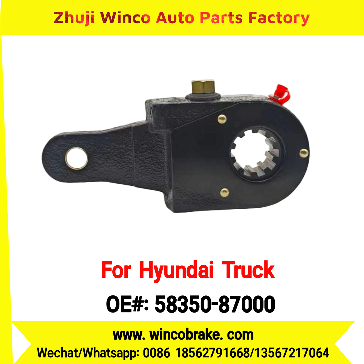 Winco OEM 58350-87000 Manual Slack Adjuster for Suit to Korea Trucks & Trailers Hyundai Iiton, Aero Space, Aero Queen, Aero City 10 Teeth to Southeast Asia Market