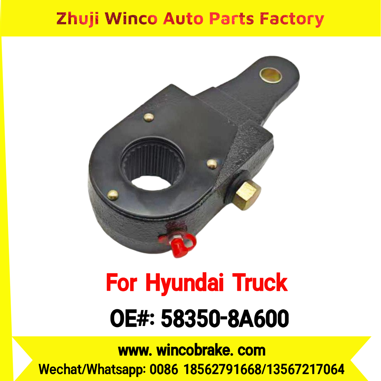 Winco OEM 58350-8A600 Manual Slack Adjuster for Suit to Korea Trucks & Trailers Hyundai AERO CITY 25 Teeth to Southeast Asia Market