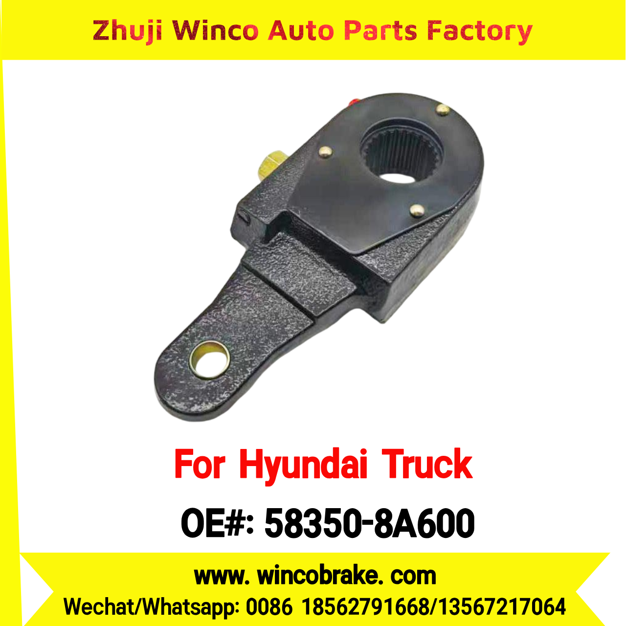 Winco OEM 58350-8A600 Manual Slack Adjuster for Suit to Korea Trucks & Trailers Hyundai AERO CITY 25 Teeth to Southeast Asia Market