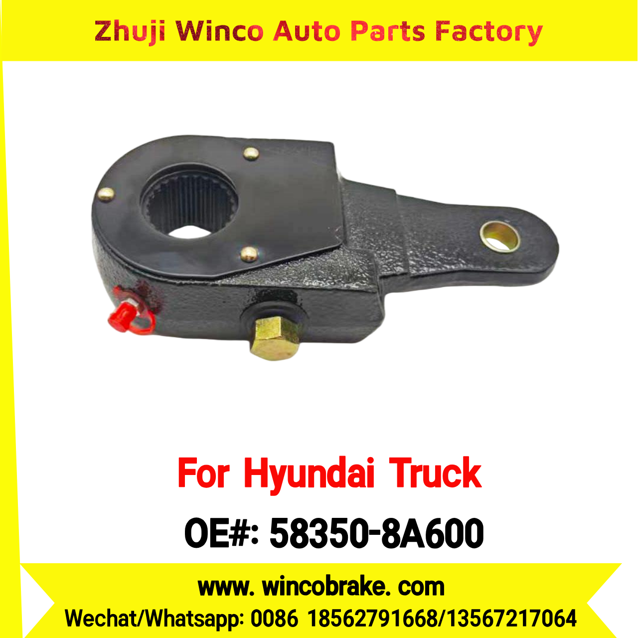 Winco OEM 58350-8A600 Manual Slack Adjuster for Suit to Korea Trucks & Trailers Hyundai AERO CITY 25 Teeth to Southeast Asia Market