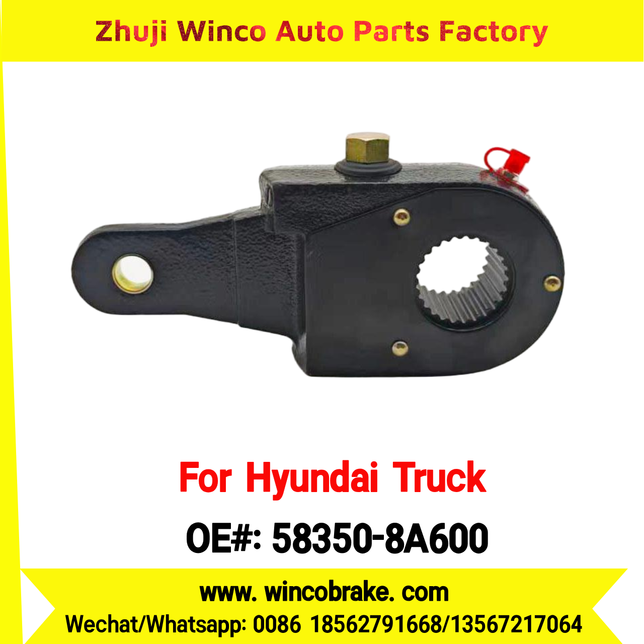 Winco OEM 58350-8A600 Manual Slack Adjuster for Suit to Korea Trucks & Trailers Hyundai AERO CITY 25 Teeth to Southeast Asia Market