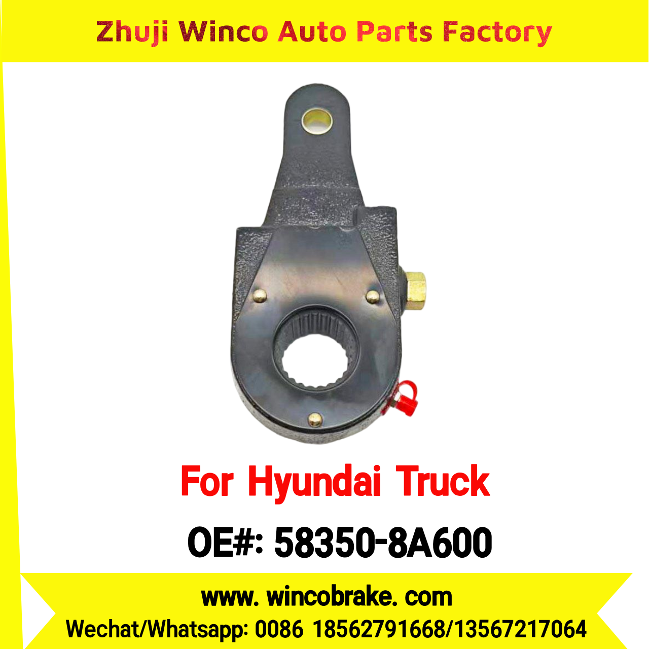 Winco OEM 58350-8A600 Manual Slack Adjuster for Suit to Korea Trucks & Trailers Hyundai AERO CITY 25 Teeth to Southeast Asia Market