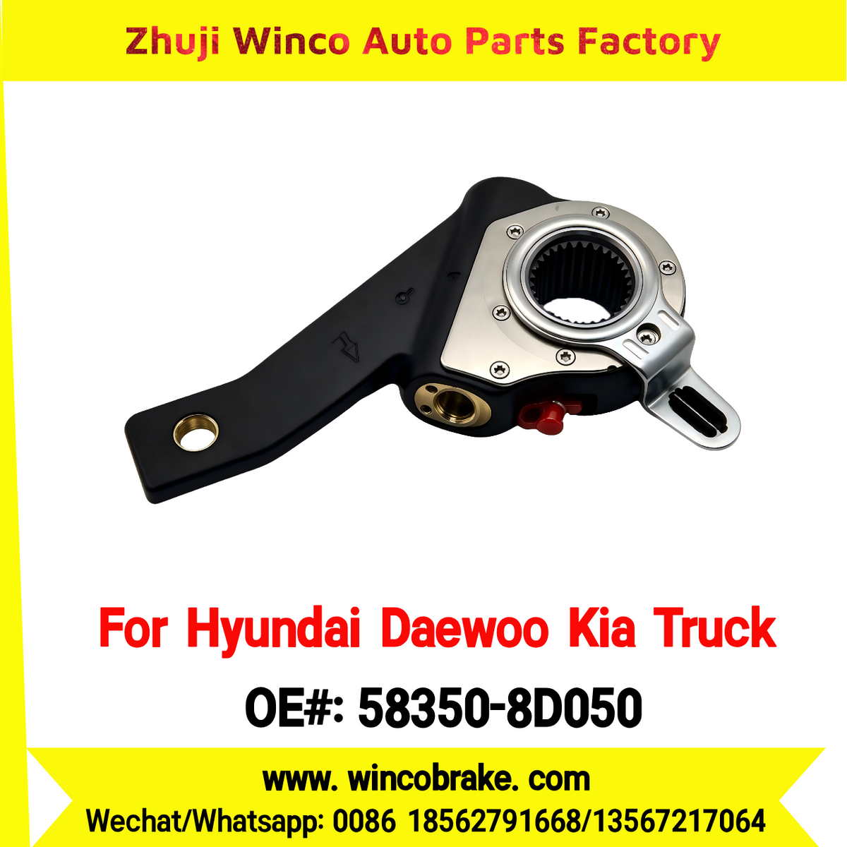 Winco OEM 58350-8D050 Automatic Slack Adjuster for Suit to Korea Trucks & Trailers Hyundai Daewoo Kia Rear 25 Splines to Southeast Asia Market
