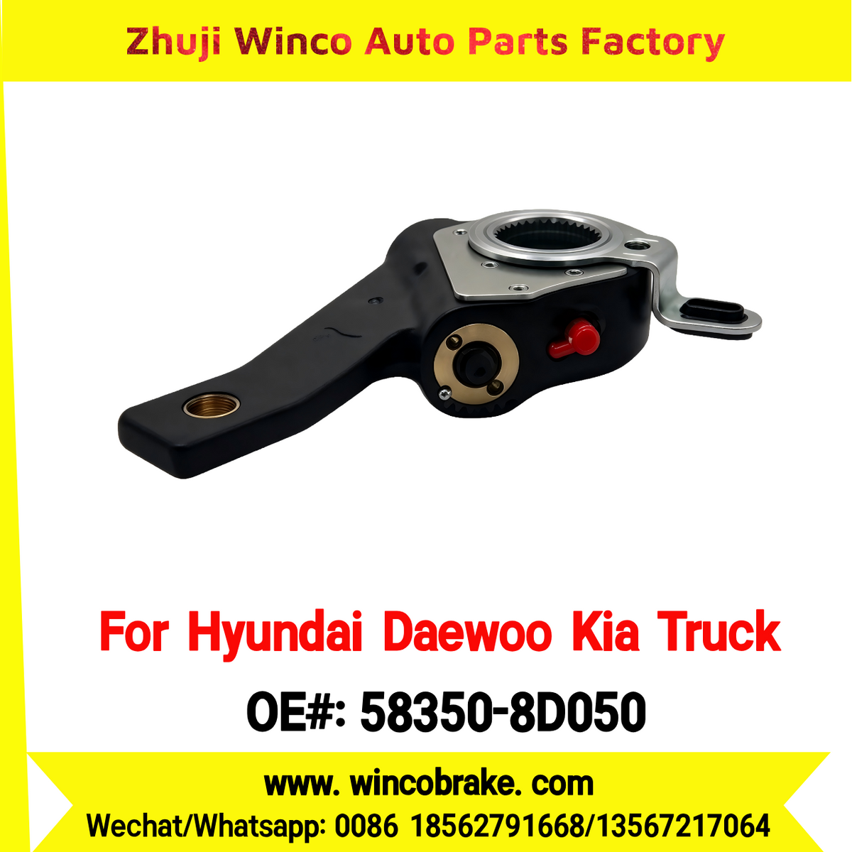 Winco OEM 58350-8D050 Automatic Slack Adjuster for Suit to Korea Trucks & Trailers Hyundai Daewoo Kia Rear 25 Splines to Southeast Asia Market