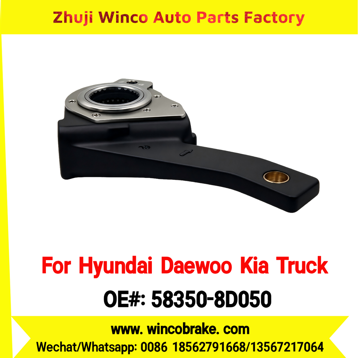 Winco OEM 58350-8D050 Automatic Slack Adjuster for Suit to Korea Trucks & Trailers Hyundai Daewoo Kia Rear 25 Splines to Southeast Asia Market
