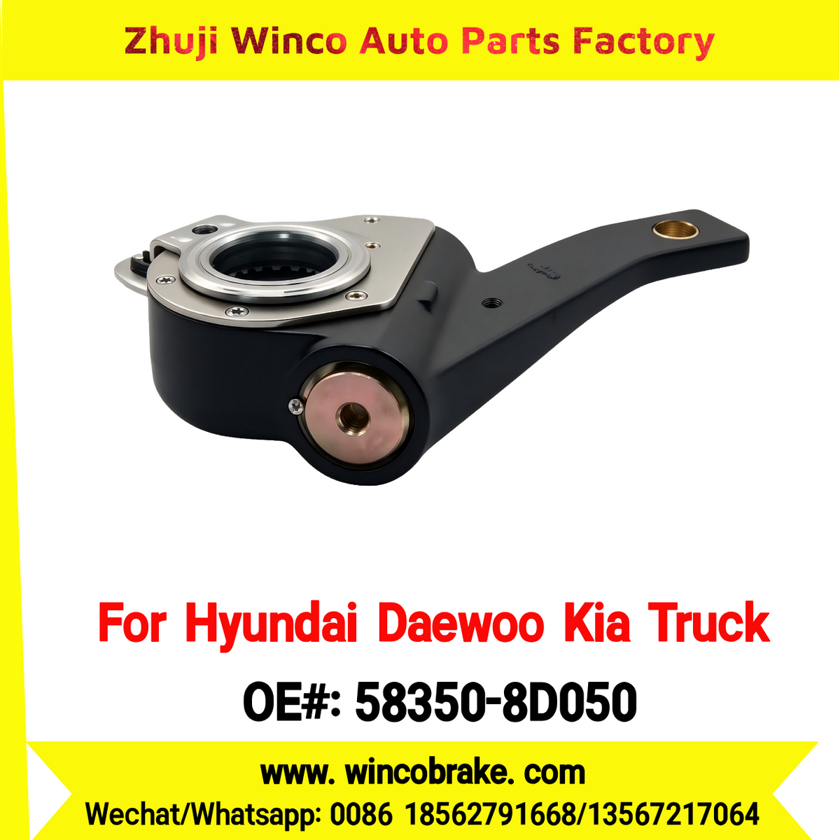 Winco OEM 58350-8D050 Automatic Slack Adjuster for Suit to Korea Trucks & Trailers Hyundai Daewoo Kia Rear 25 Splines to Southeast Asia Market
