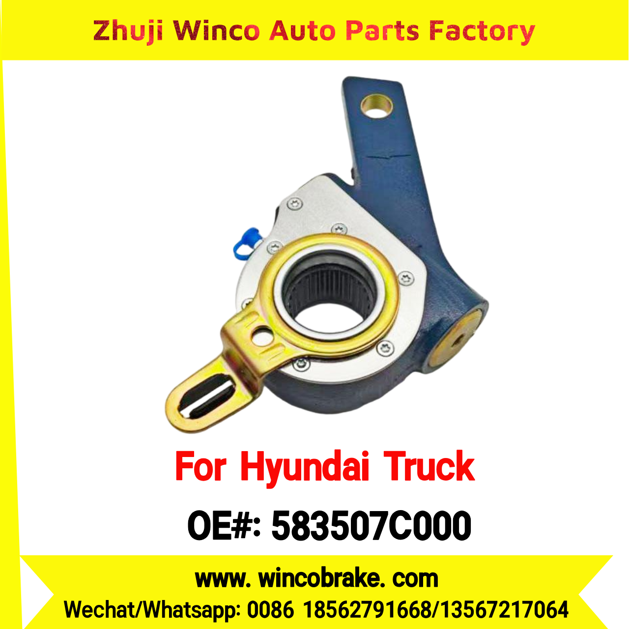 Winco OEM 583507C000 Automatic Slack Adjuster for Suit to Korea HYUNDAI TRUCKS GOLD 25 Teeth to Southeast Asia Market to Replace Haldex