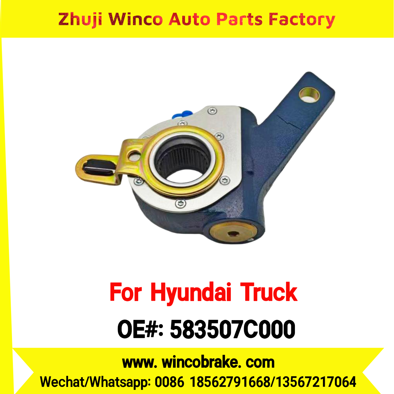 Winco OEM 583507C000 Automatic Slack Adjuster for Suit to Korea HYUNDAI TRUCKS GOLD 25 Teeth to Southeast Asia Market to Replace Haldex