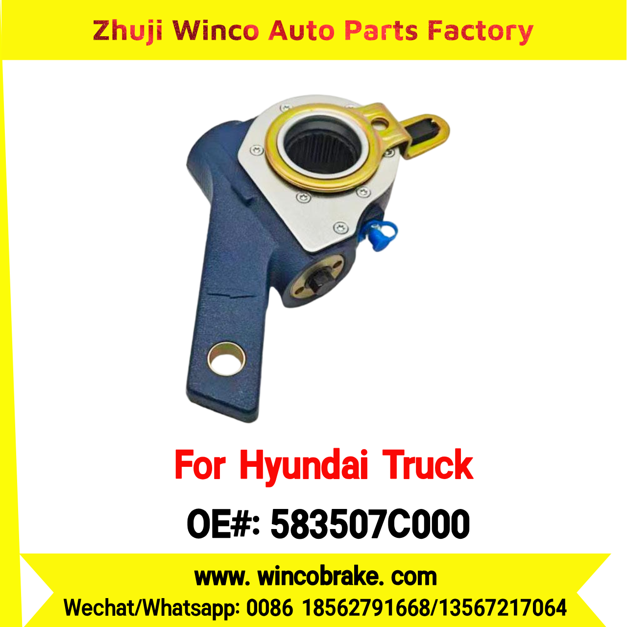 Winco OEM 583507C000 Automatic Slack Adjuster for Suit to Korea HYUNDAI TRUCKS GOLD 25 Teeth to Southeast Asia Market to Replace Haldex