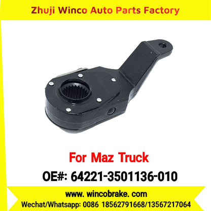 Winco OEM 64221-3501136-010 Manual Slack Adjuster for MAZ Trucks Replaces Russian Heavy Duty RH 25 Teeth