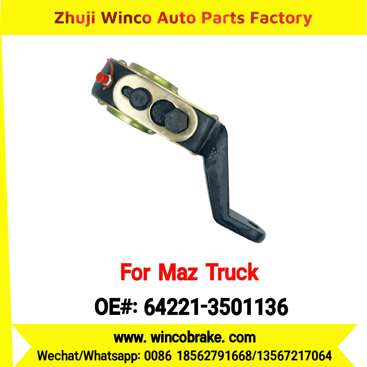 Winco OEM 64221-3501136 Manual Slack Adjuster for MAZ Trucks Replaces Russian Heavy Duty RH 10 Teeth Big