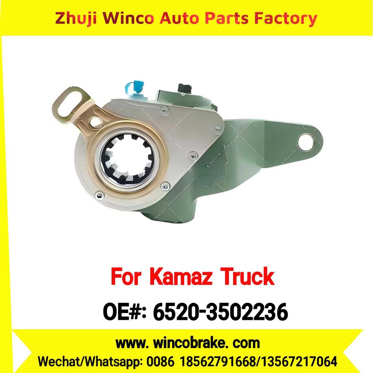 Winco OEM 6520-3502236 Automatic Slack Adjuster for RH 10 Teeth KAMAZ Truck to Replace HALDEX 79260 Russian Heavy Duty
