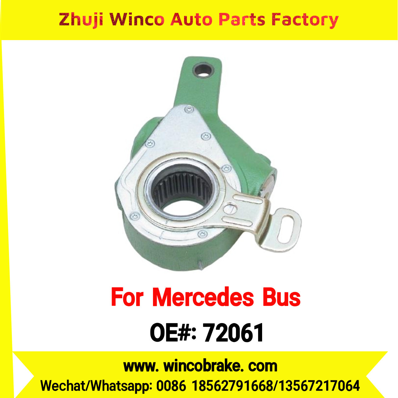 Winco OEM 72061 for Mercedes Benz Bus Automatic Slack Adjuster OEM 3574200738 Auto Parts Brake Adjusting Arm Haldex Type 1 Hole LH 26 Teeth TO FIT MERCEDES Bus Replace Haldex 72061
