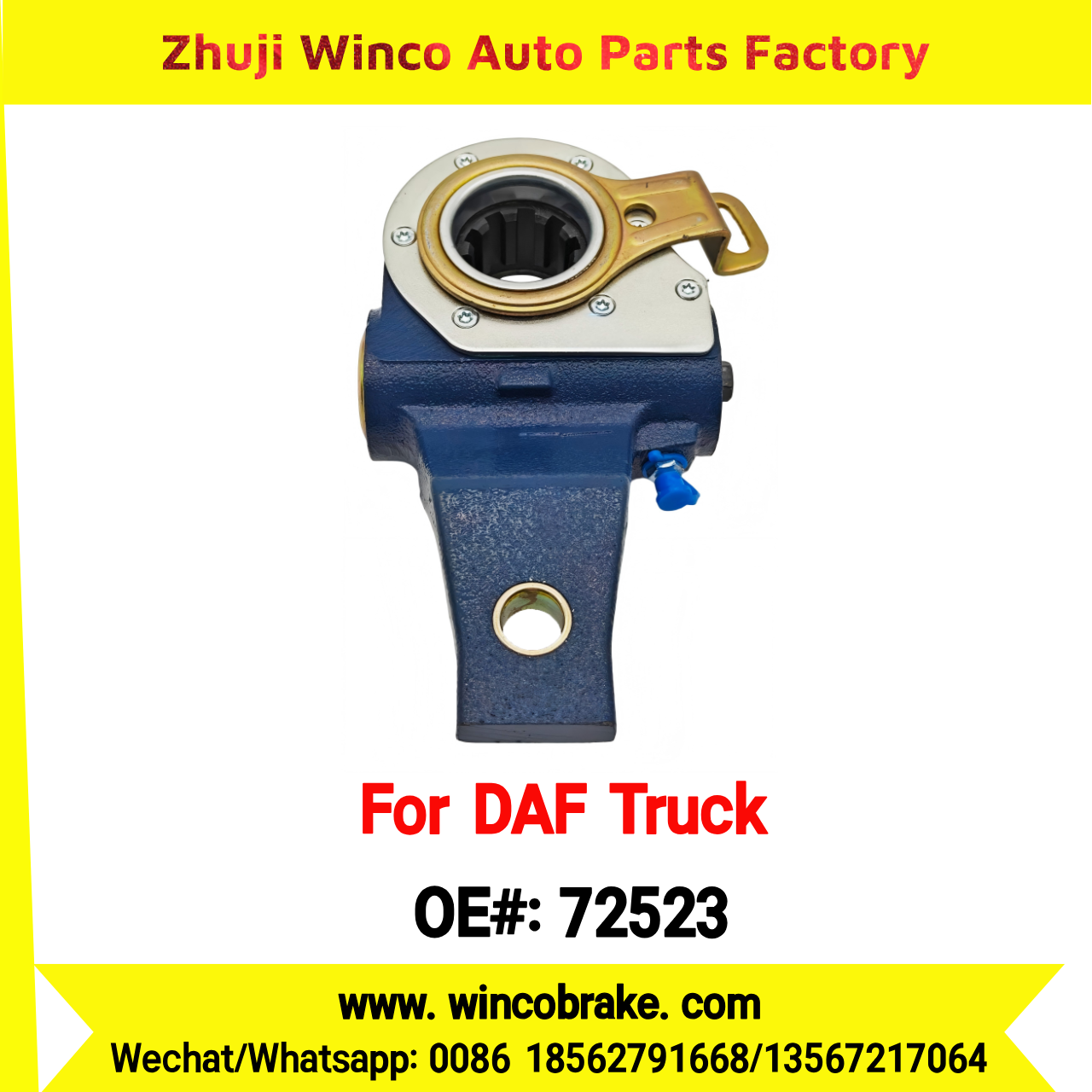Winco OEM 72523 Automatic Slack Adjuster TO FIT DAF Truck OEM 0159556 Spline 10 Teeth Replaces Haldex 72523