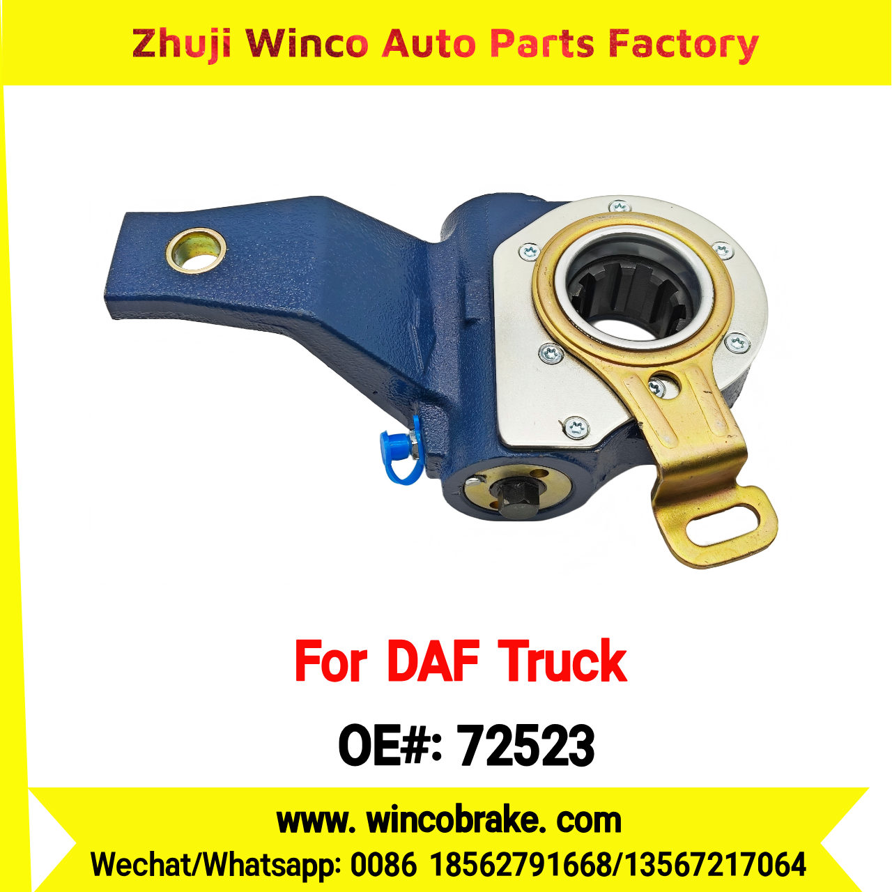 Winco OEM 72523 Automatic Slack Adjuster TO FIT DAF Truck OEM 0159556 Spline 10 Teeth Replaces Haldex 72523