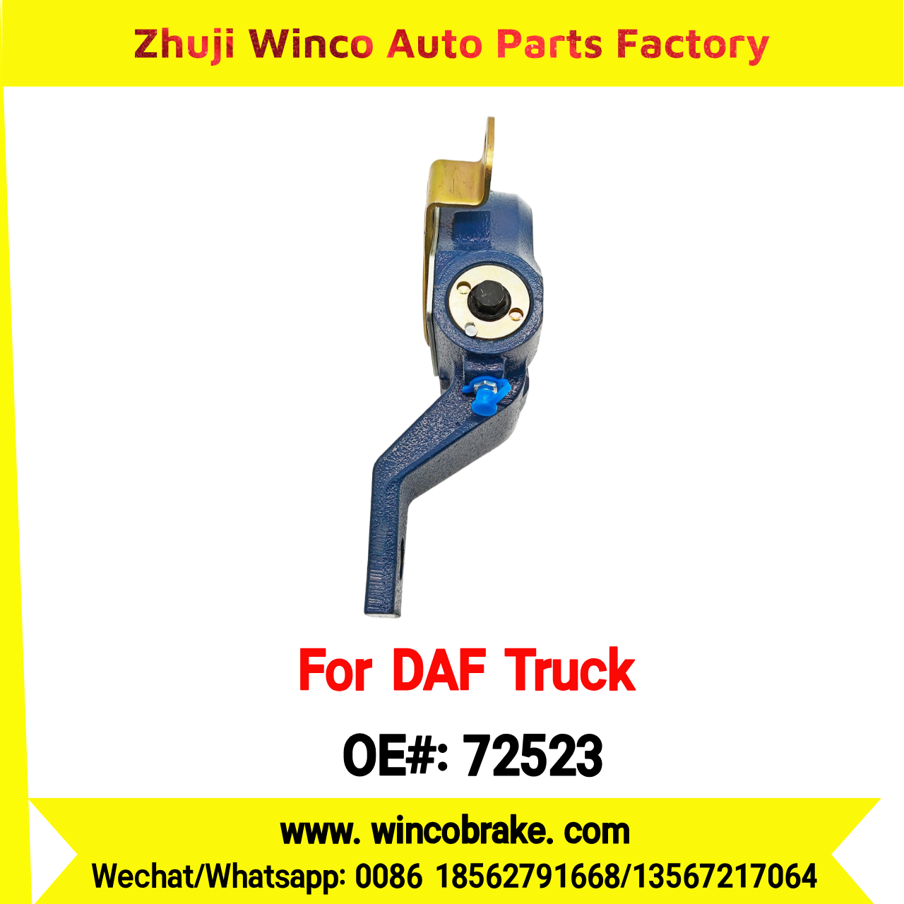 Winco OEM 72523 Automatic Slack Adjuster TO FIT DAF Truck OEM 0159556 Spline 10 Teeth Replaces Haldex 72523