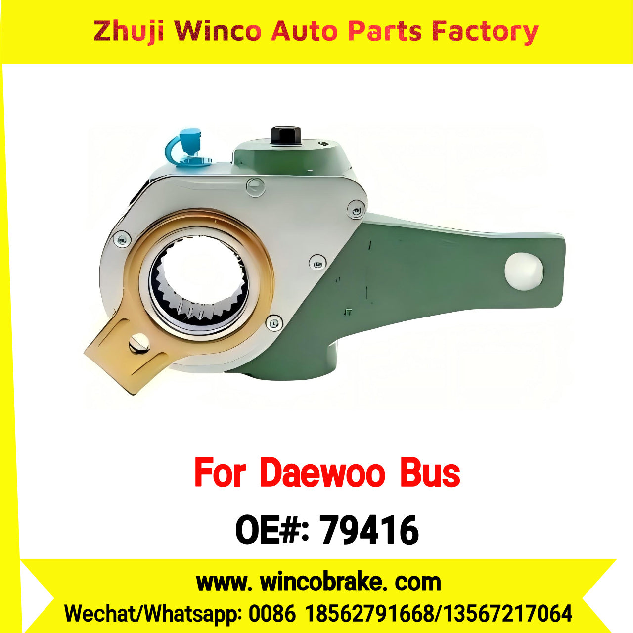 Winco OEM 79416 New Condition Automatic Slack Adjuster Fitted for Daewoo Bus Replacement of Haldex 79416