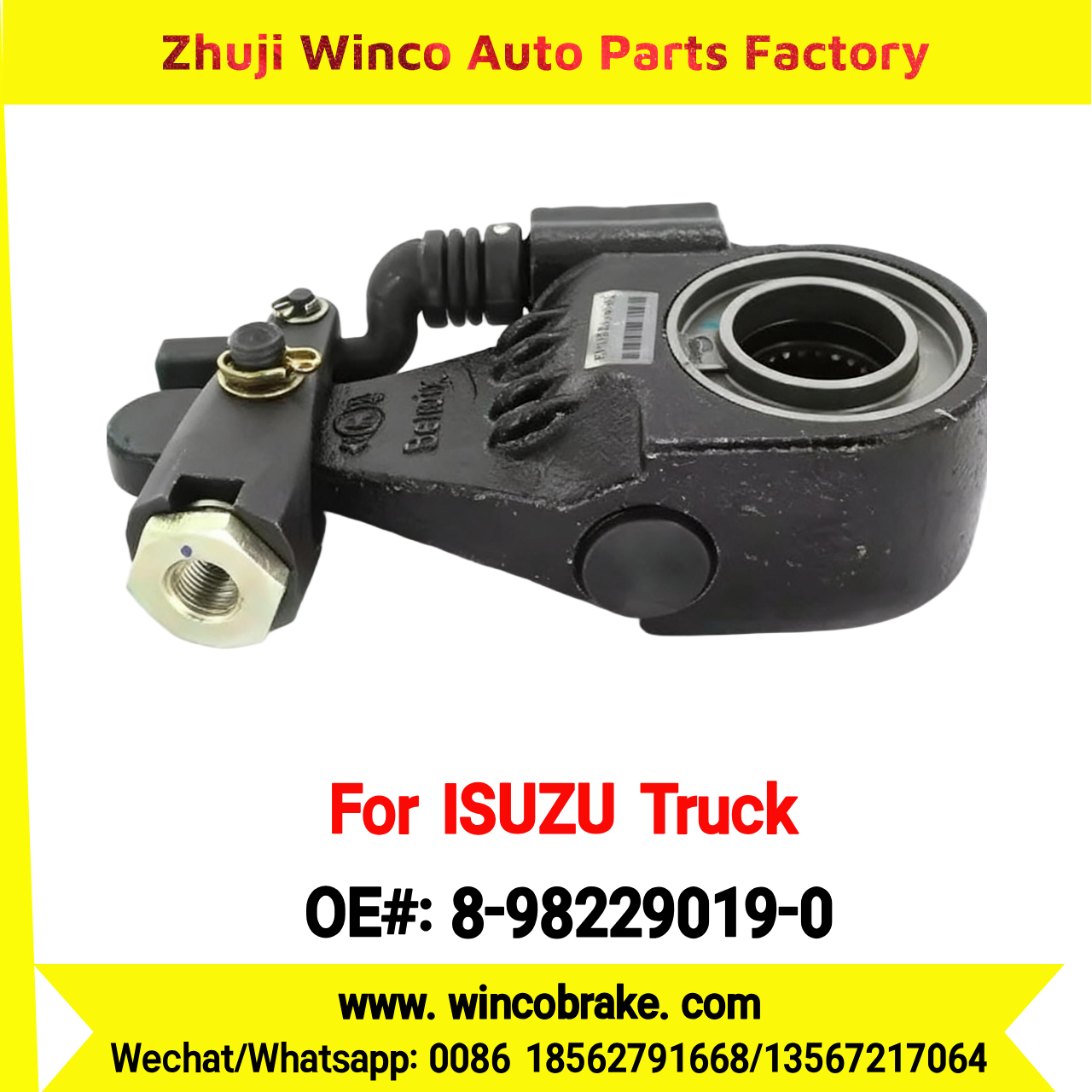 Winco OEM 8-98229019-0 Automatic Slack Adjuster for Suit to Japanese ISUZU Trucks NPR NQR 8982290190 Spare Parts to Fit Truck & Trailer for Southeast Asia Market