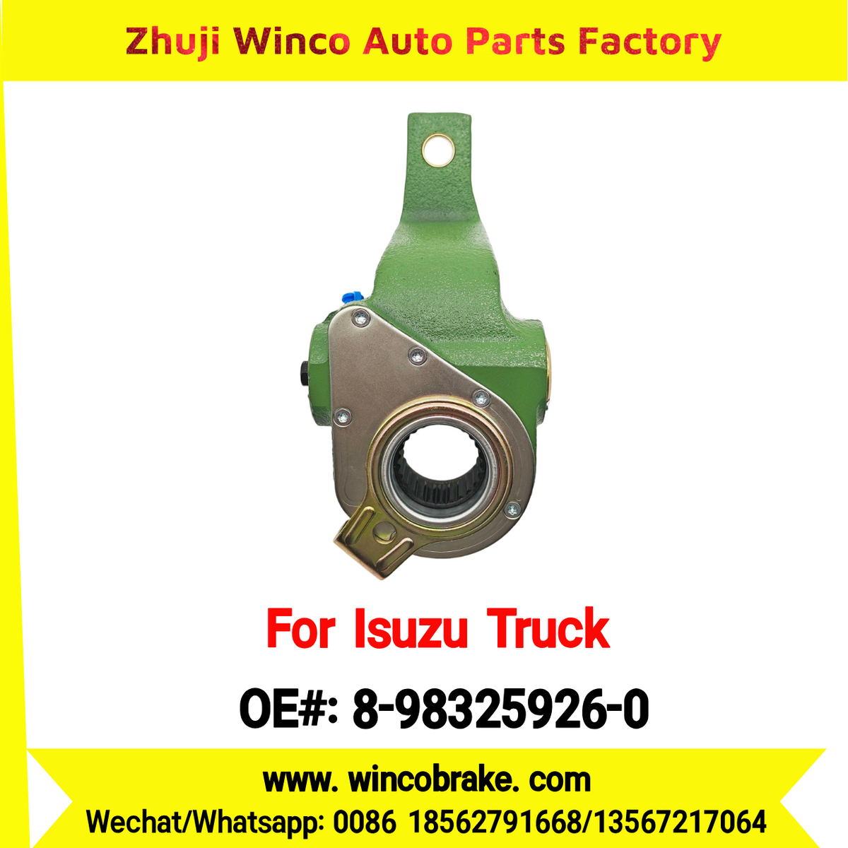 Winco OEM 8-98325926-0 Automatic Slack Adjuster 25 Teeth for Suit to Japanese ISUZU Trucks DECA345 FVR FVM E4 Spare Parts to Fit Truck & Trailer for Southeast Asia Market