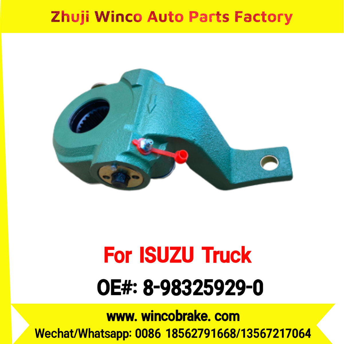 Winco OEM 8-98325929-0 Automatic Slack Adjuster Rear Left 25 Teeth for Suit to Japanese ISUZU Trucks Spare Parts DECA345 FVR FVM E4 to Fit Truck & Trailer for Southeast Asia Market