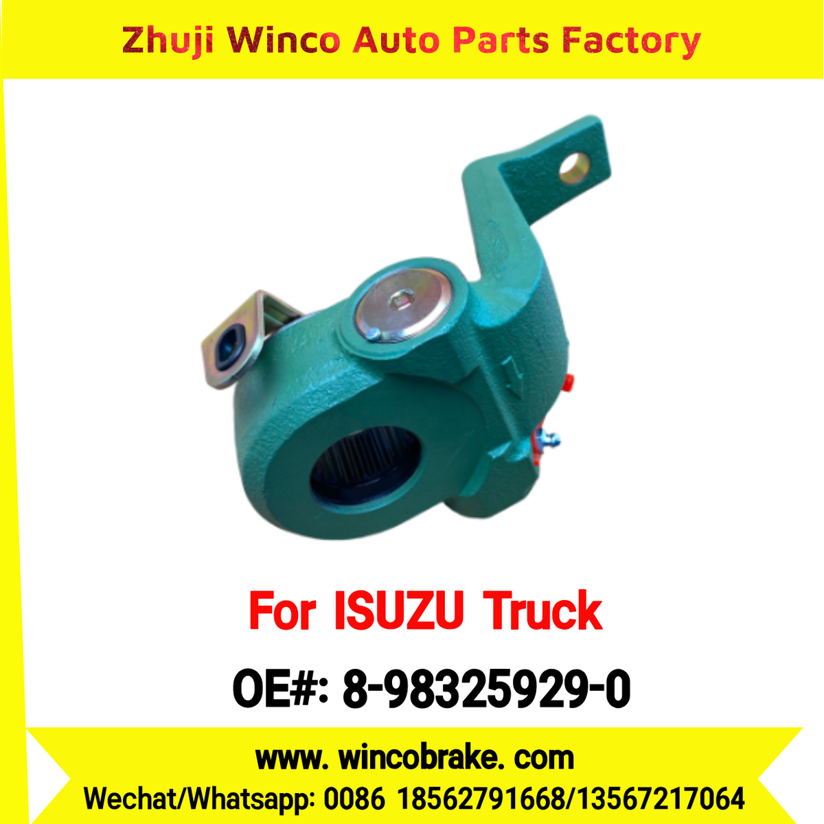 Winco OEM 8-98325929-0 Automatic Slack Adjuster Rear Left 25 Teeth for Suit to Japanese ISUZU Trucks Spare Parts DECA345 FVR FVM E4 to Fit Truck & Trailer for Southeast Asia Market