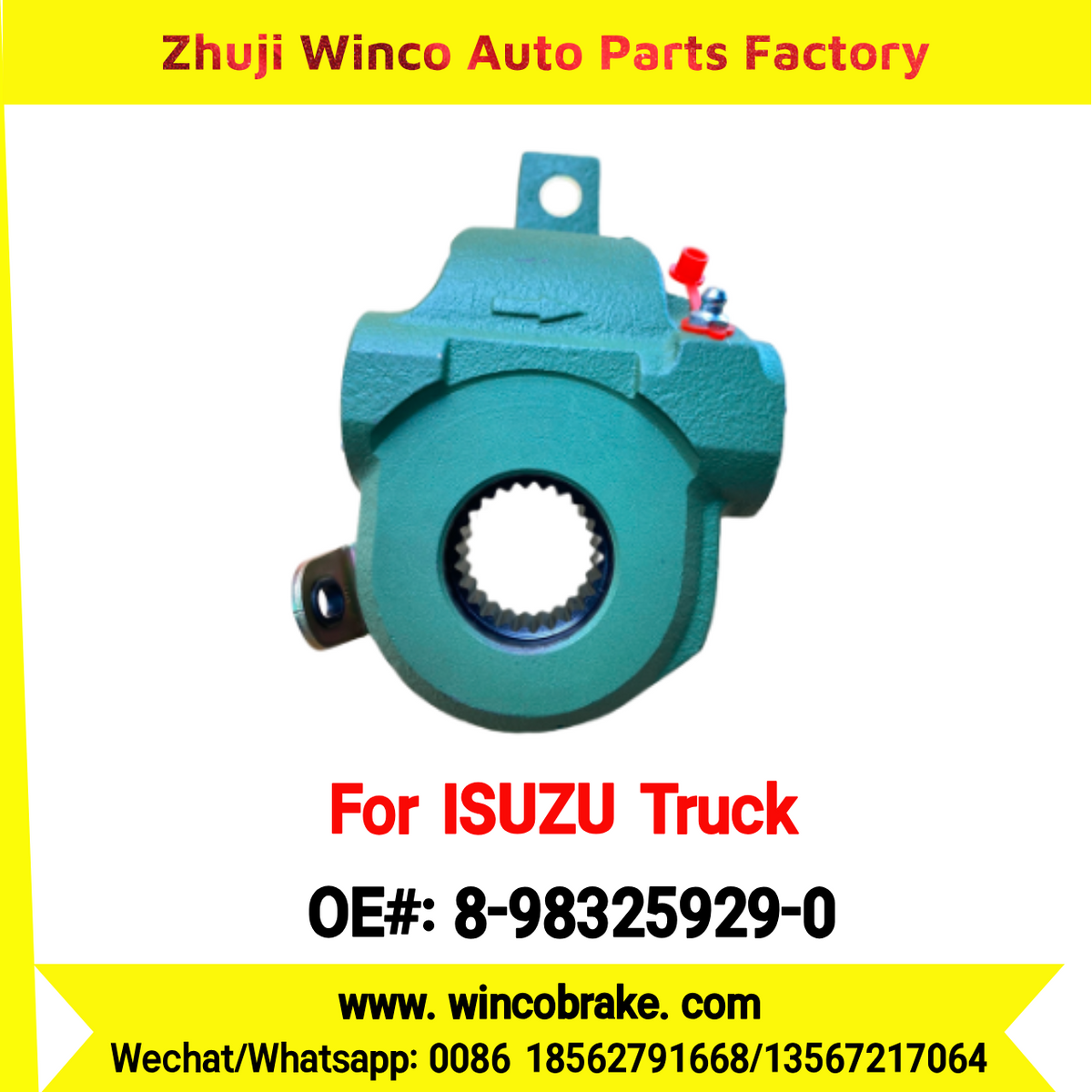 Winco OEM 8-98325929-0 Automatic Slack Adjuster Rear Left 25 Teeth for Suit to Japanese ISUZU Trucks Spare Parts DECA345 FVR FVM E4 to Fit Truck & Trailer for Southeast Asia Market