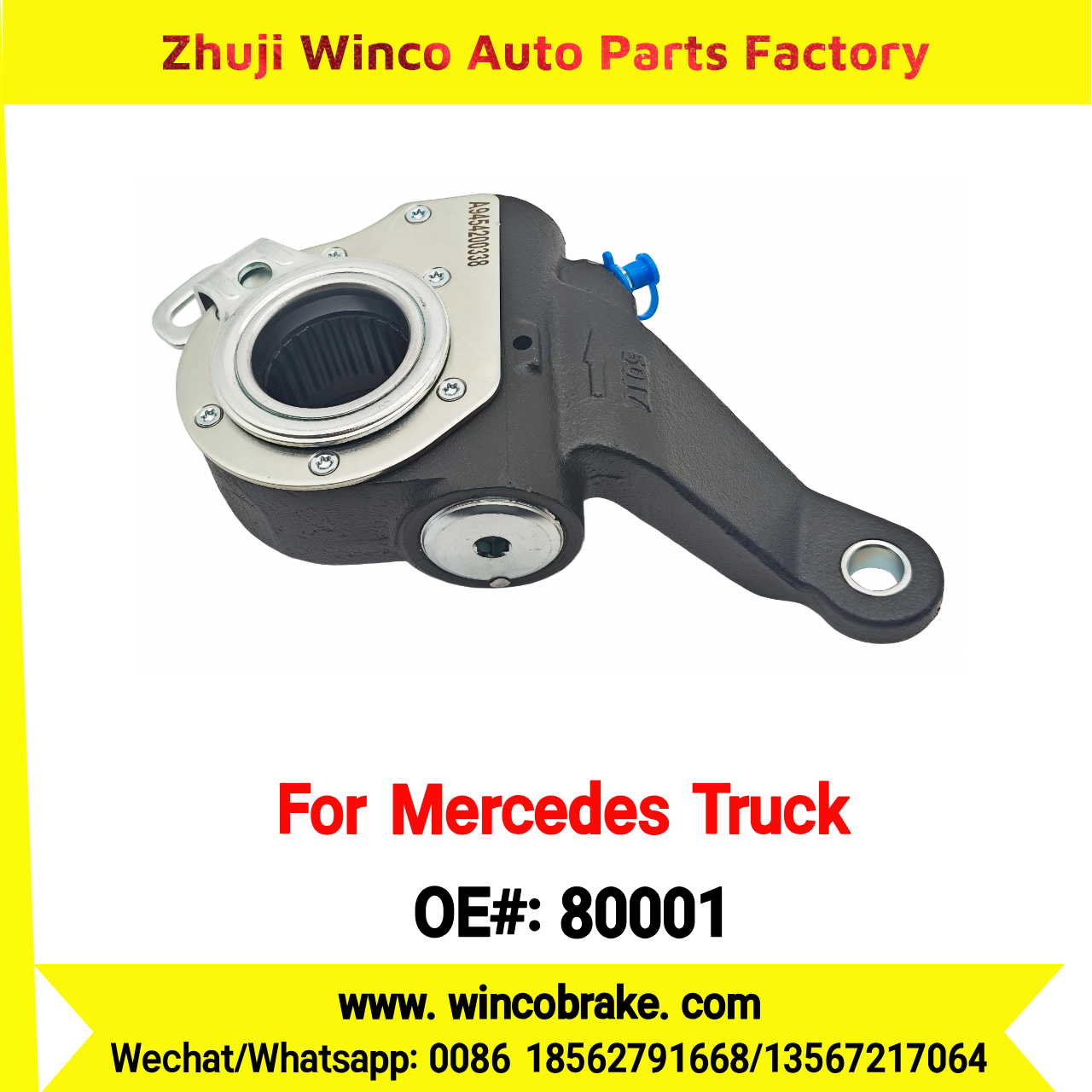 Winco OEM 80001 Automatic Slack Adjuster Brake Adjuster for Mercedes Benz Truck A9454200338 Auto Parts Brake Adjusting Arm Haldex TO FIT MERCEDES Trucks 26 Teeth Replace Haldex 80001