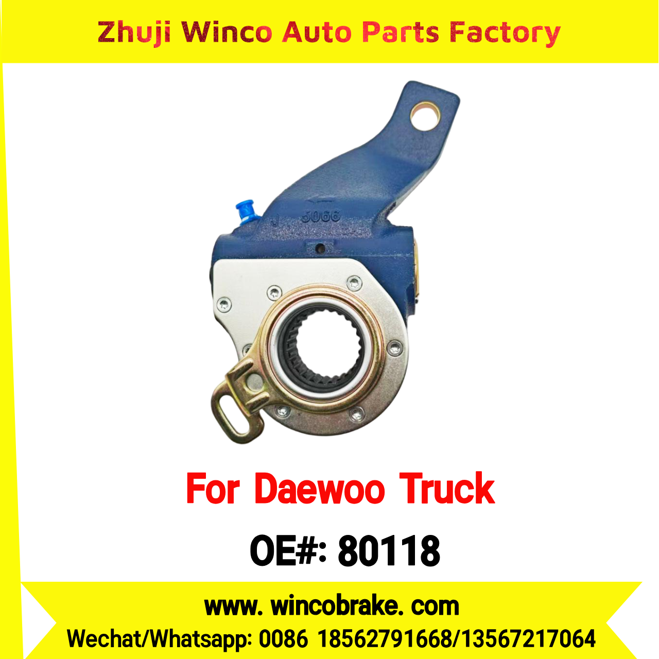 Winco OEM 80118 Automatic Slack Adjuster Suit to DAEWOO Trucks Parts 25 Teeth South Korea Southeast Asia Market To Replace Haldex 80118
