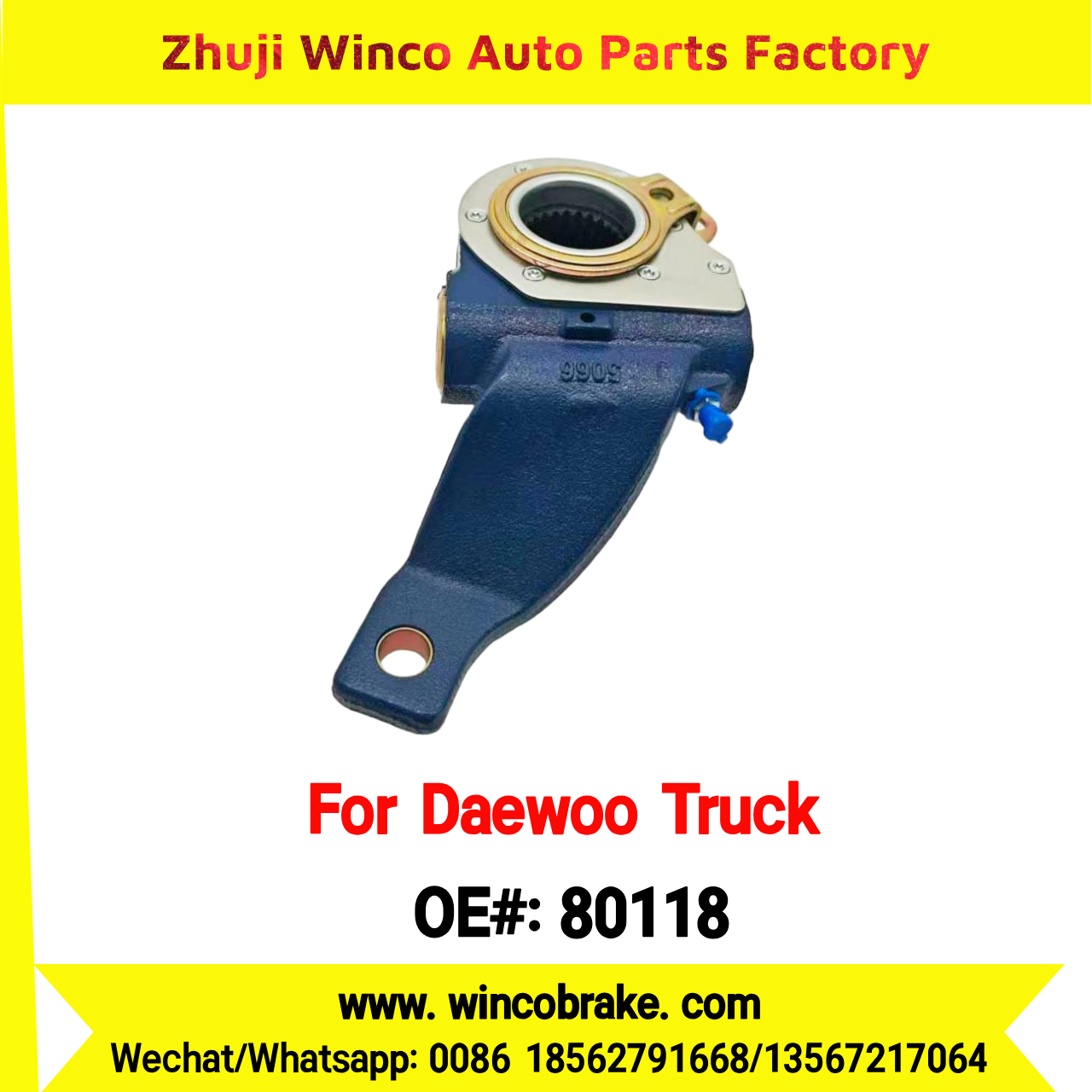 Winco OEM 80118 Automatic Slack Adjuster Suit to DAEWOO Trucks Parts 25 Teeth South Korea Southeast Asia Market To Replace Haldex 80118