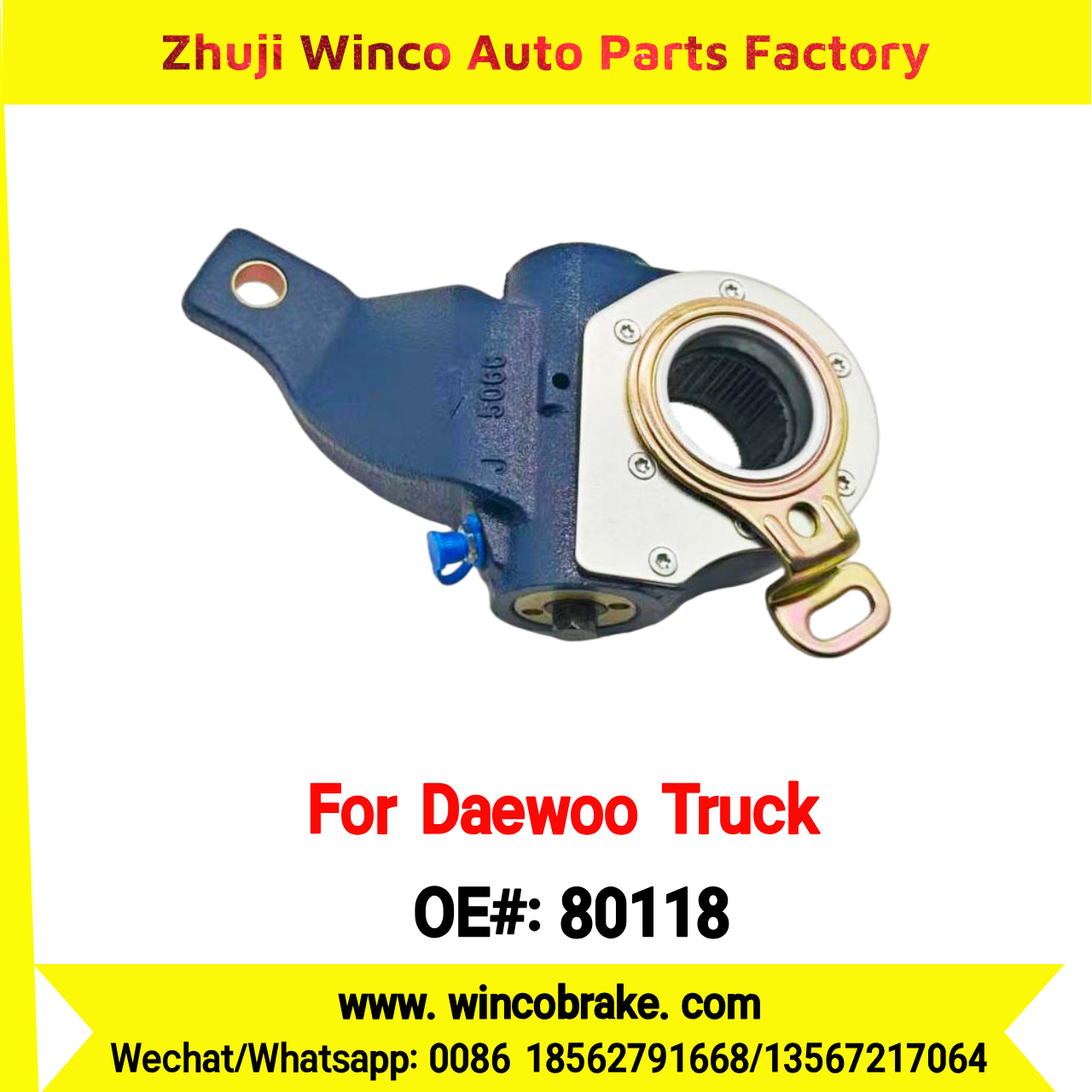 Winco OEM 80118 Automatic Slack Adjuster Suit to DAEWOO Trucks Parts 25 Teeth South Korea Southeast Asia Market To Replace Haldex 80118