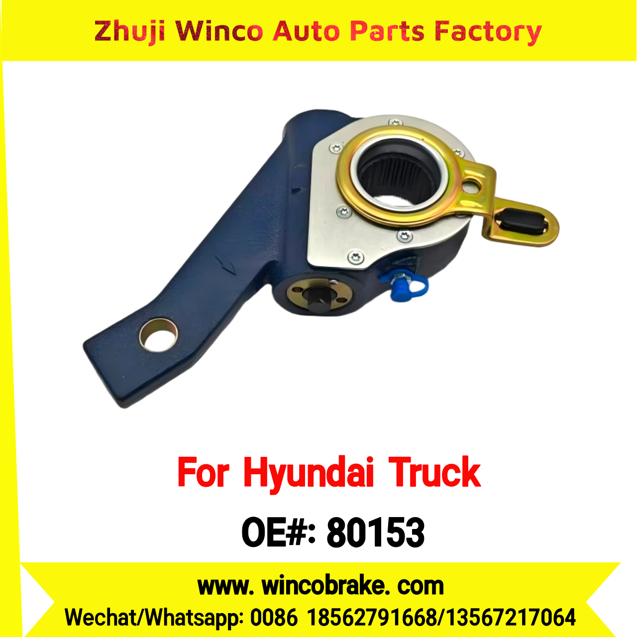 Winco OEM 80153 Automatic Slack Adjuster for Suit to Korea HYUNDAI TRUCKS 25 Teeth to Southeast Asia Market to Replace Haldex 80153