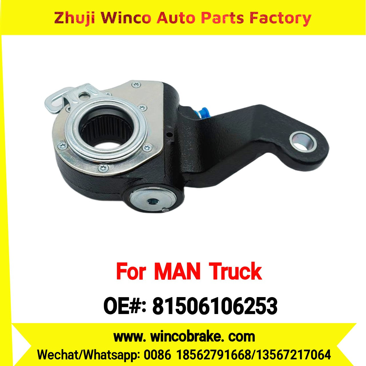 Winco OEM 81506106253 Automatic Slack Adjuster Fit MAN Truck and Bus Spare Parts LH 26 Teeth Replace Haldex 80084