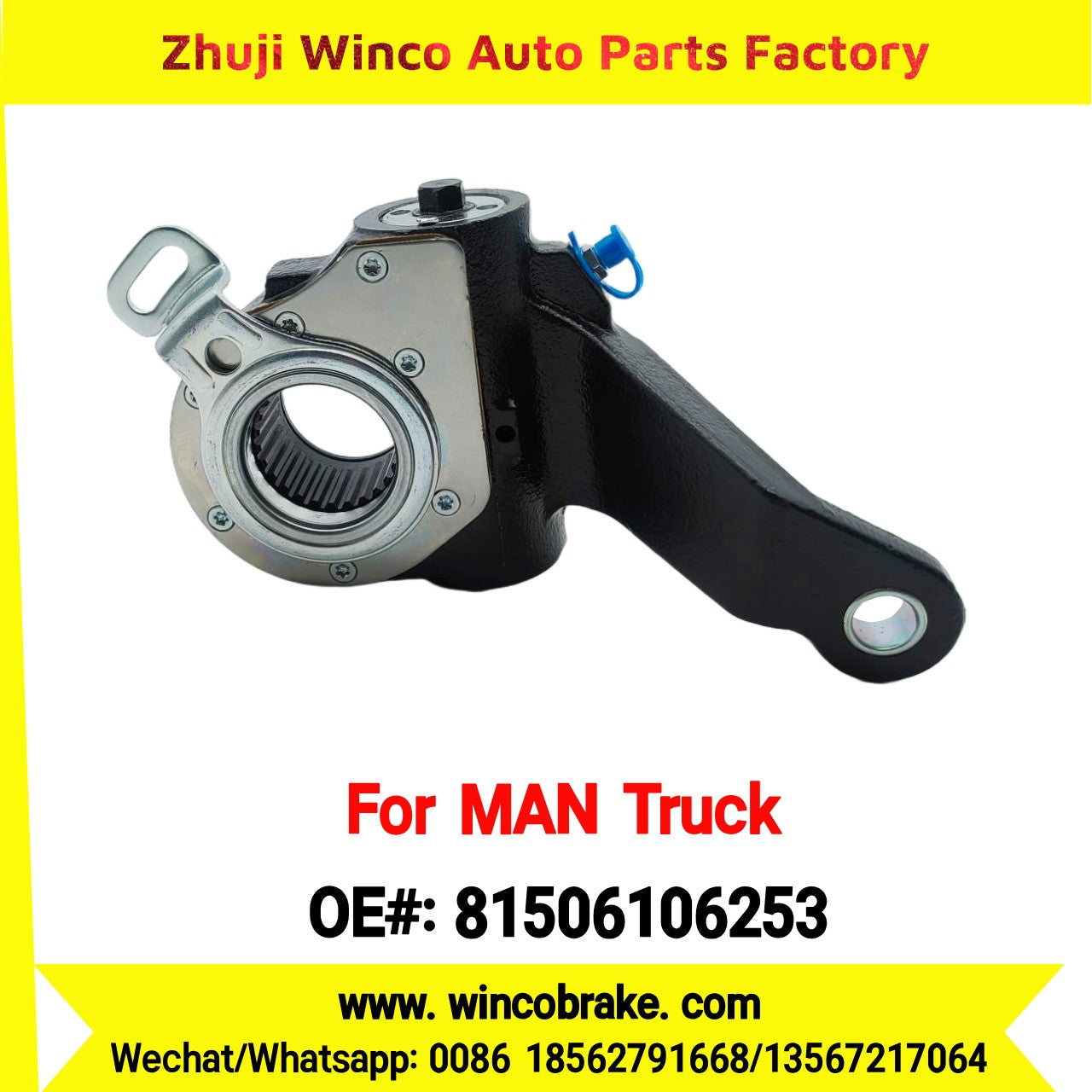 Winco OEM 81506106253 Automatic Slack Adjuster Fit MAN Truck and Bus Spare Parts LH 26 Teeth Replace Haldex 80084