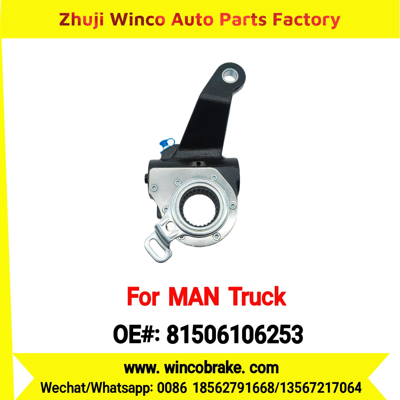 Winco OEM 81506106253 Automatic Slack Adjuster Fit MAN Truck and Bus Spare Parts LH 26 Teeth Replace Haldex 80084