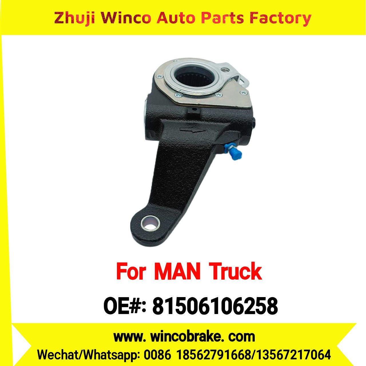 Winco OEM 81506106258 Automatic Slack Adjuster Fit MAN Truck and Bus Spare Parts RH 26 Teeth Replace Haldex 80086