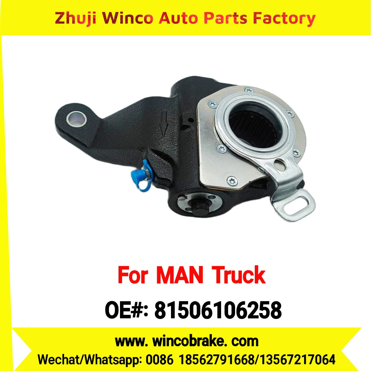 Winco OEM 81506106258 Automatic Slack Adjuster Fit MAN Truck and Bus Spare Parts RH 26 Teeth Replace Haldex 80086